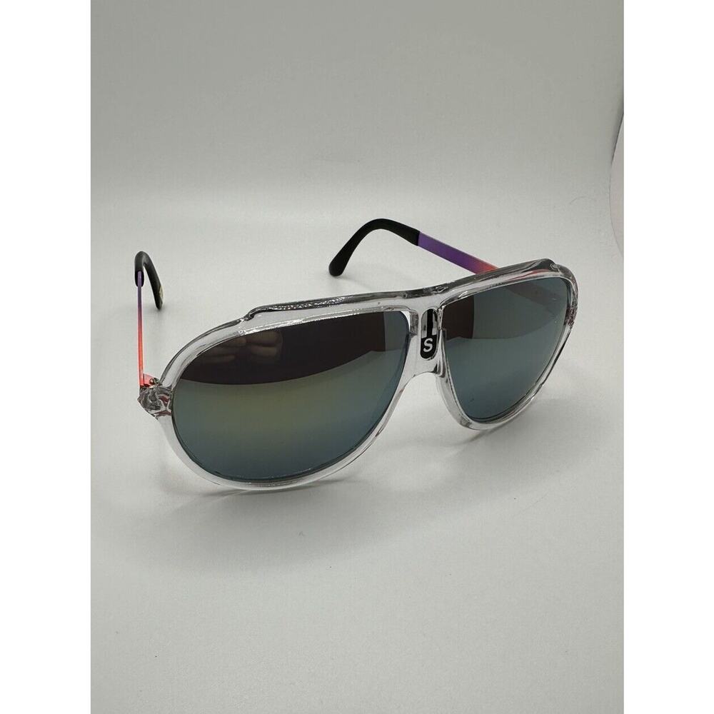 Vintage Aviator Sunglasses Orange Purple Arm Reflective Lenses Womens Unisex